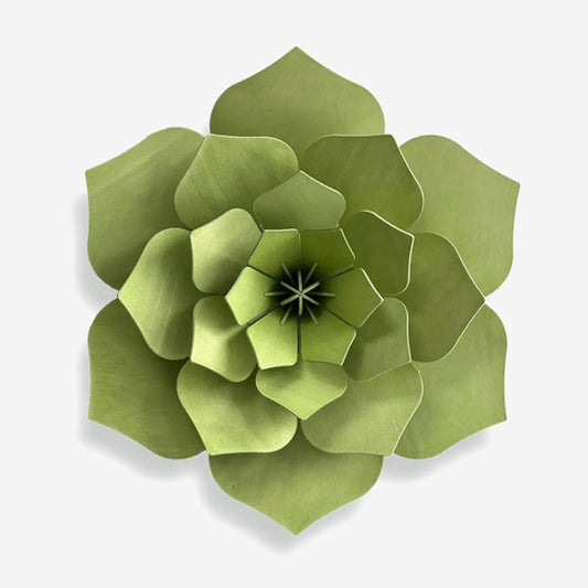3D Wooden Decor Flower | Pale Green