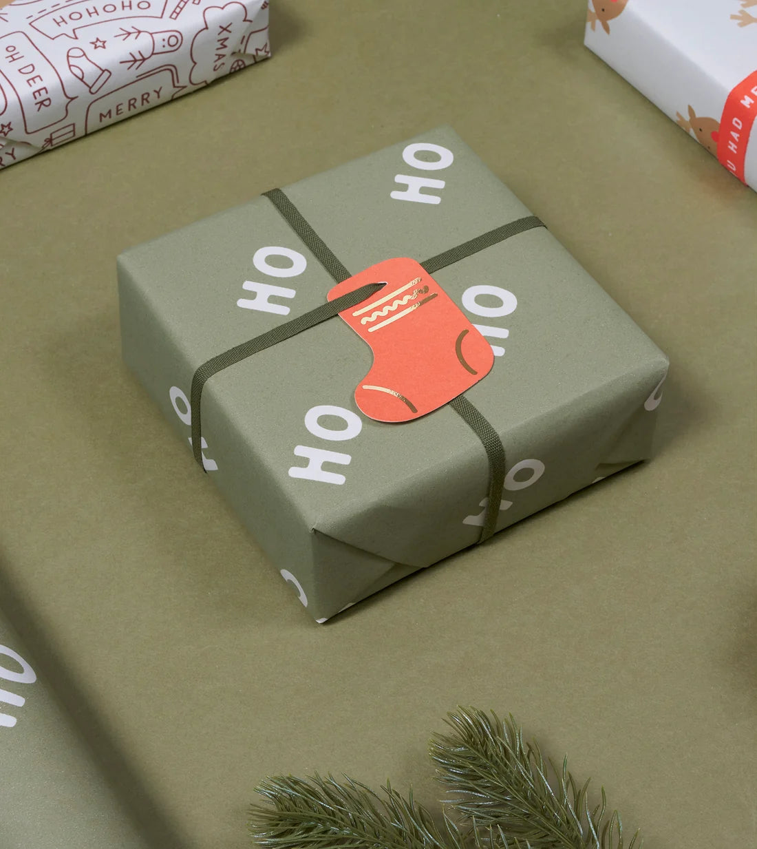Gift Wrap | Ho Ho Ho (pine green)