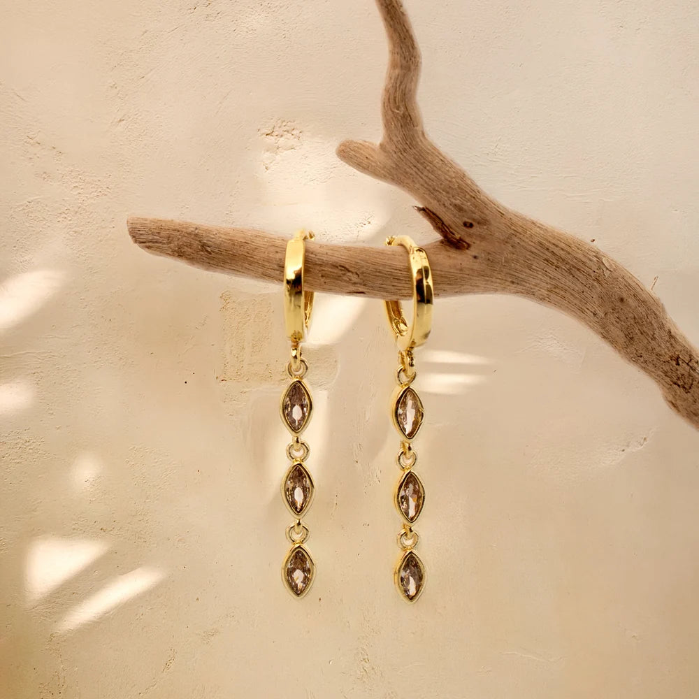 Marquise Triple Drop Earrings