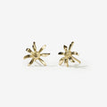 The Meadowlark Daisy Studs in Gold on a blank background
