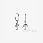 The Meadowlark Dove Signature Hoops in Sterling Silver on a blank background.
