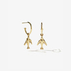 The Meadowlark Dove Signature Hoops in Gold Plated on a blank background.