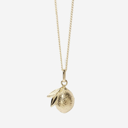 The Meadowlark Lemon Charm Necklace in Gold on a blank background