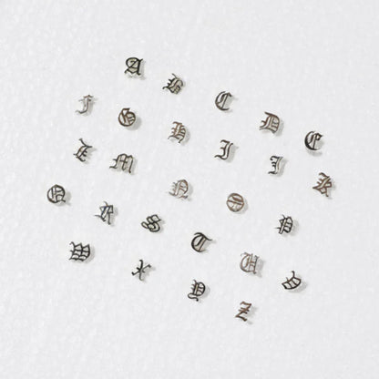 The full range of Meadowlark Letter Studs on a blank background