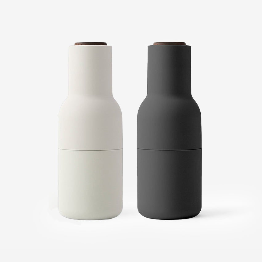 Salt & Pepper Grinders | Ash Carbon | Walnut Lid