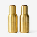Salt & Pepper Grinders | Brushed Brass | Walnut Lid