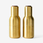 Salt & Pepper Grinders | Brushed Brass | Walnut Lid