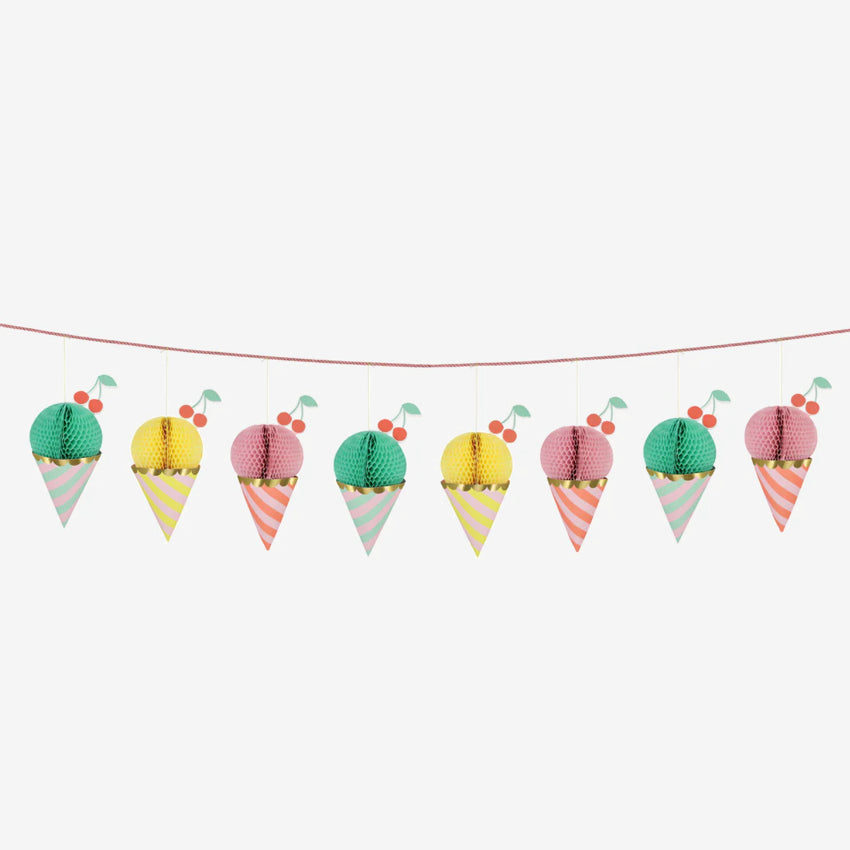 Ice Cream Honeycomb Garland