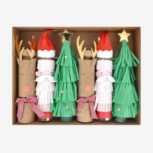 Santa, Reindeer & Tree Crackers