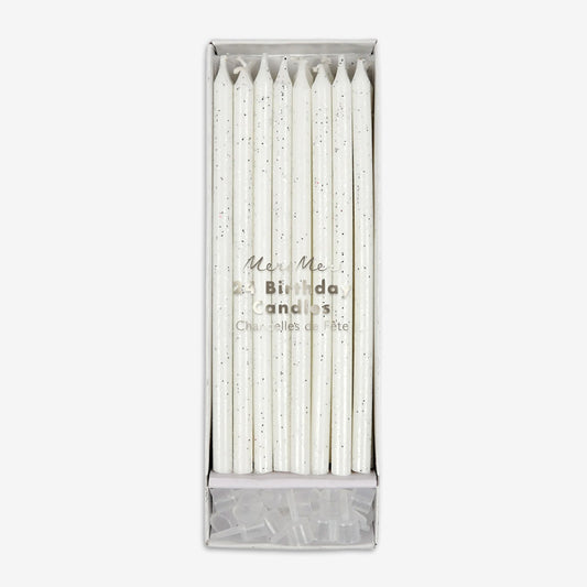 Glitter Candles | Silver