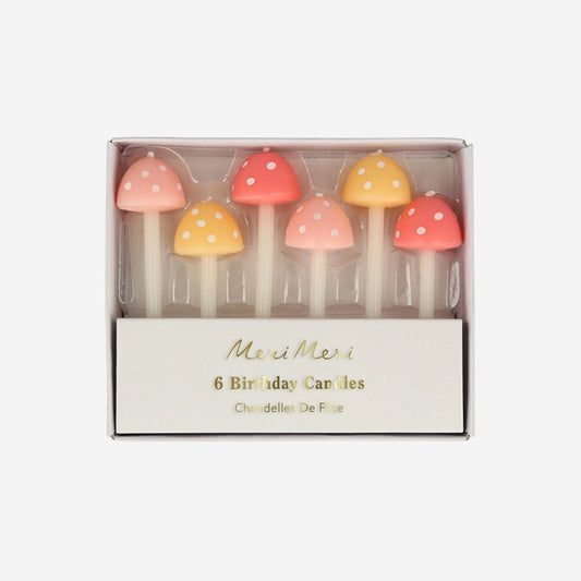 A pack of Meri Meri Mushroom Birthday Candles