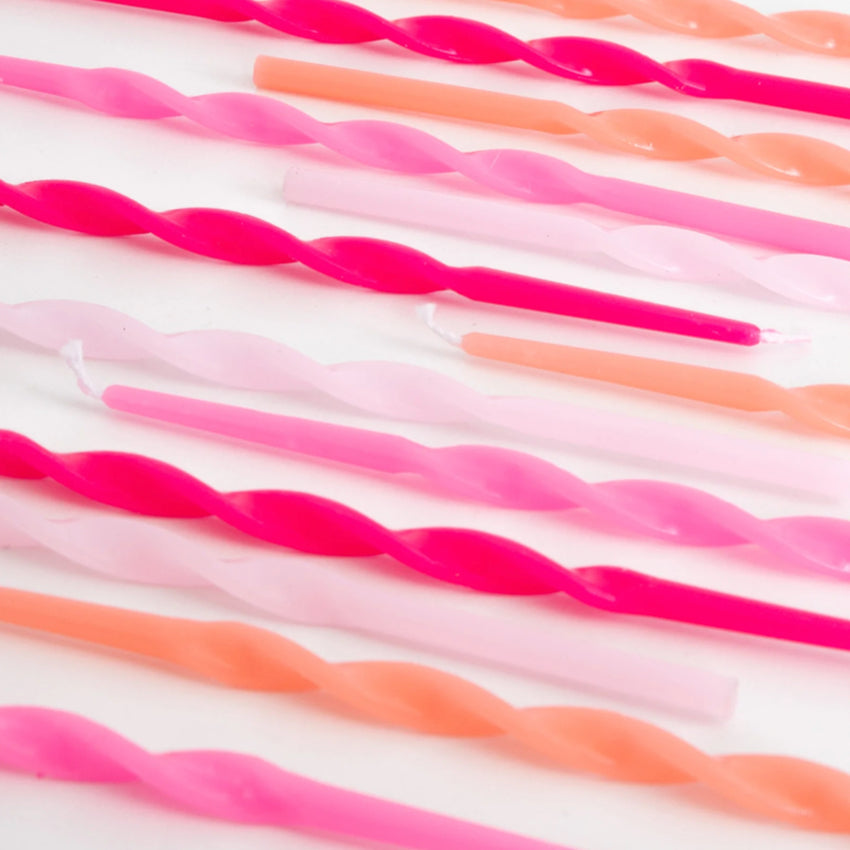 Pink Twisted Long Candles