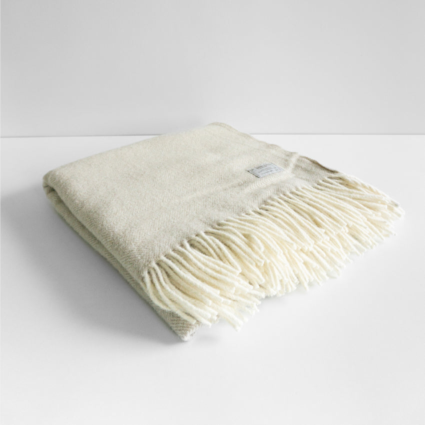 Lambswool Blanket | Herringbone Weave
