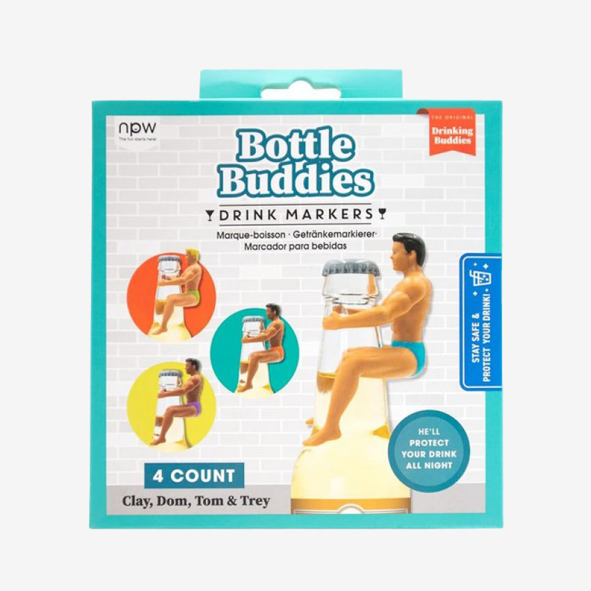 NPW Gifts Bottle Buddies drink markers box on a blank background