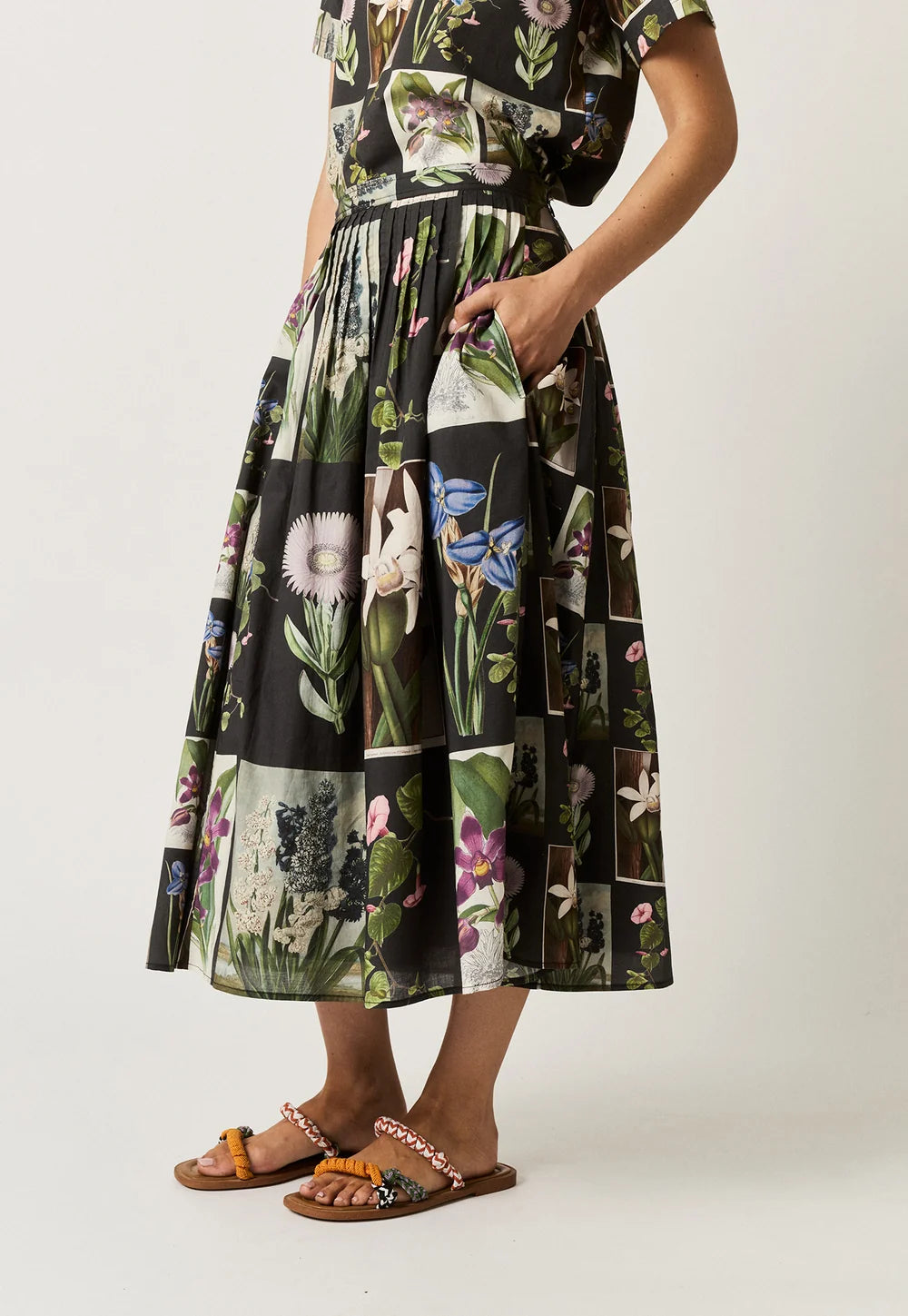 Alma Yoke Skirt | Charcoal Archive Floral