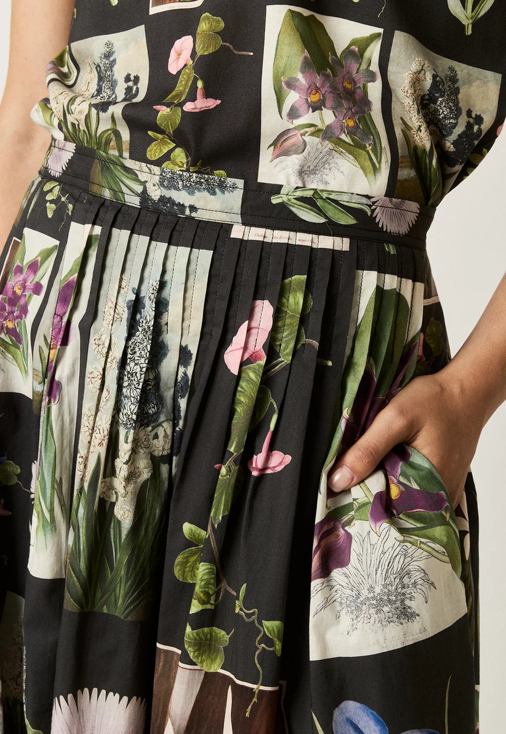 Alma Yoke Skirt | Charcoal Archive Floral