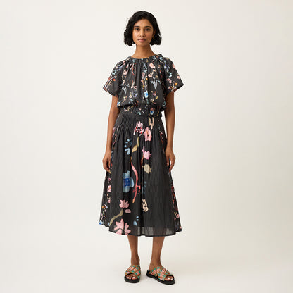 Alma Yoke Skirt | Watercolour Charcoal