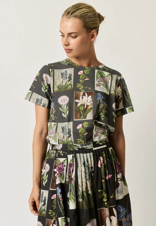 Apollo Tee | Charcoal Archive Floral