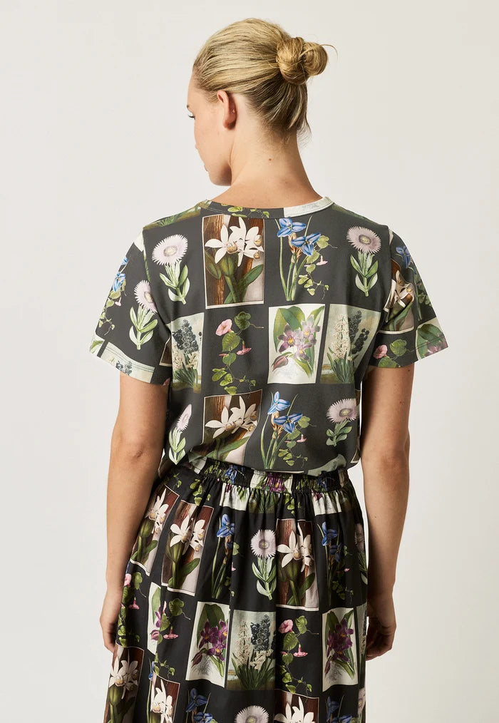 Apollo Tee | Charcoal Archive Floral