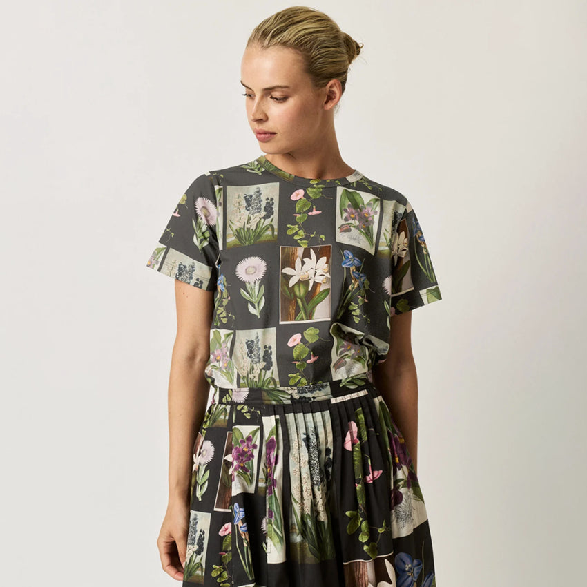 Apollo Tee | Charcoal Archive Floral