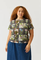 Apollo Tee | Charcoal Archive Floral