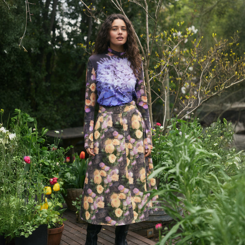 Aries Skirt | Rain Floral