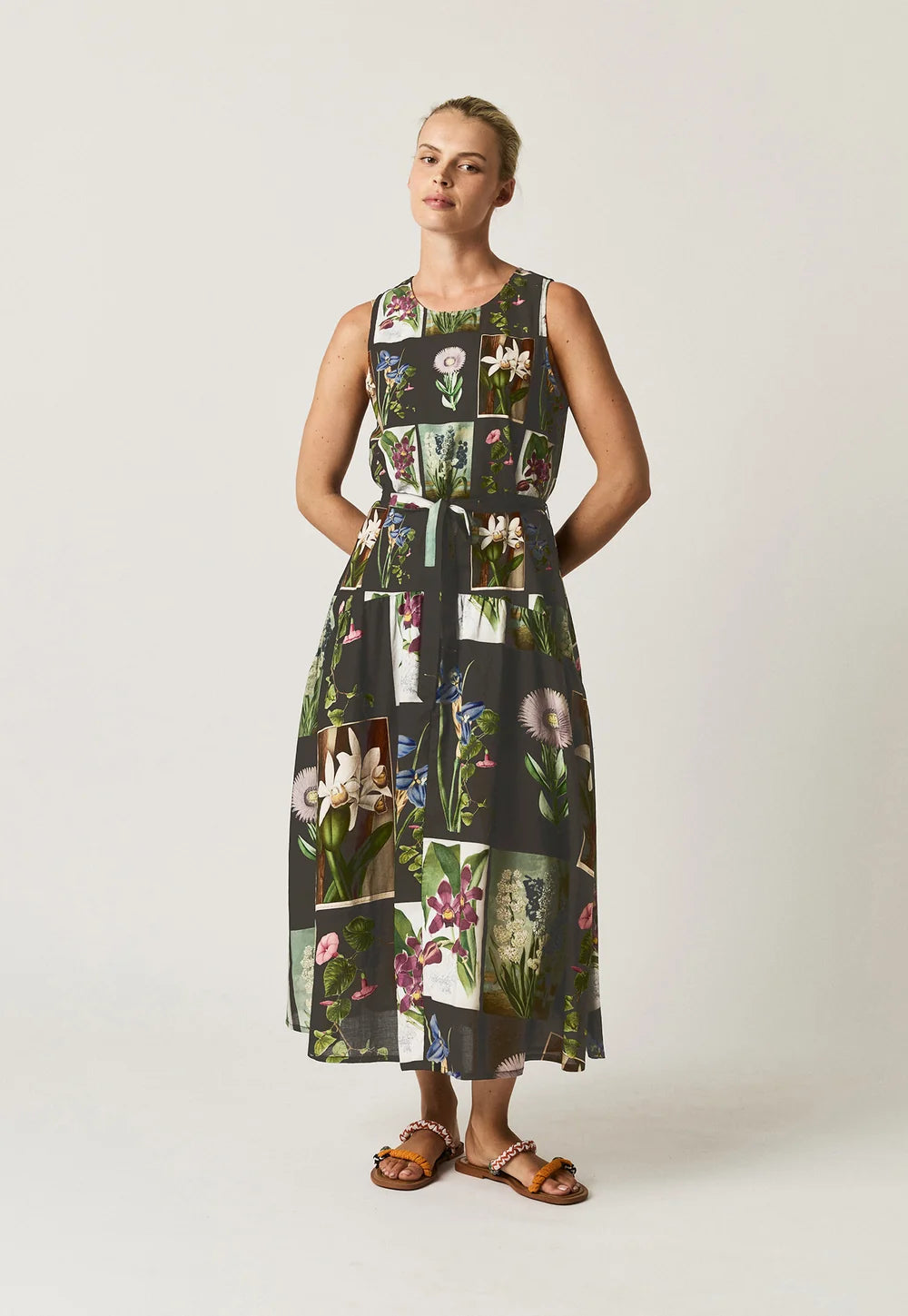 Clementine Dress | Charcoal Archive Floral