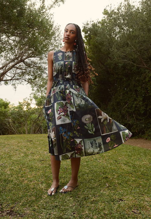 Clementine Dress | Charcoal Archive Floral