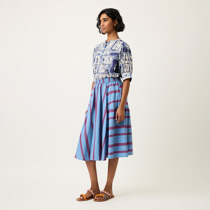 Eula Skirt | Raspberry Stripe