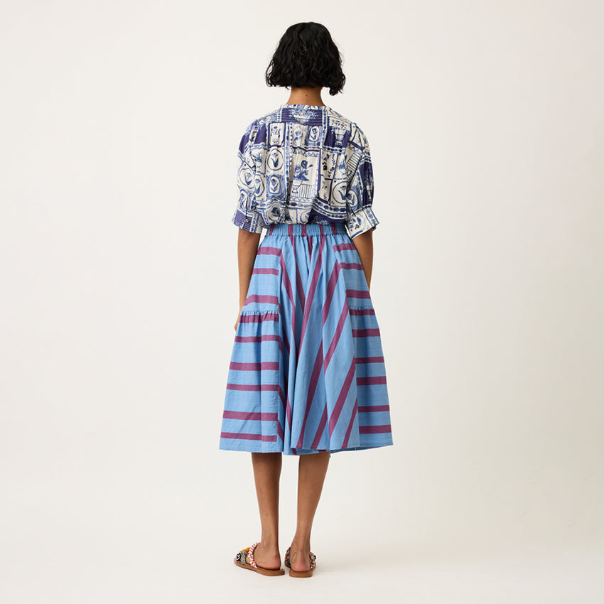 Eula Skirt | Raspberry Stripe