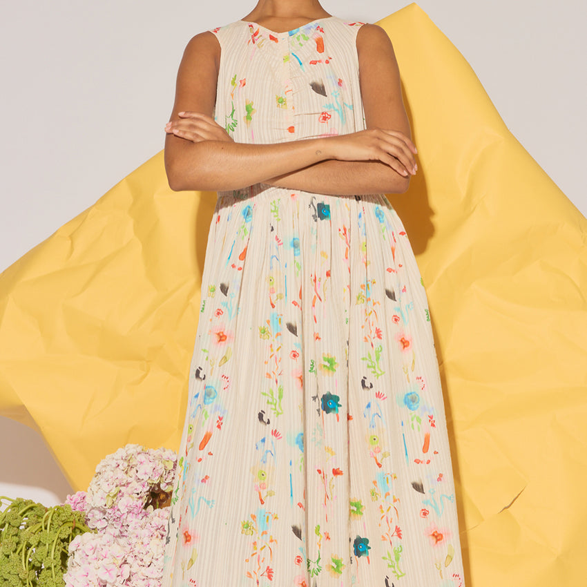 Khai Dress | Watercolour Cream