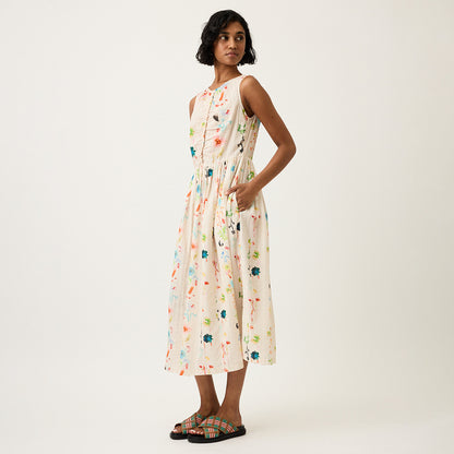 Khai Dress | Watercolour Cream