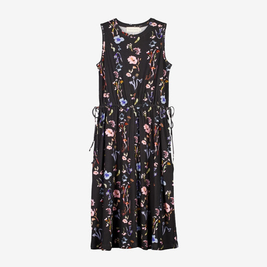 Lidia Tie Dress | Watercolour Charcoal