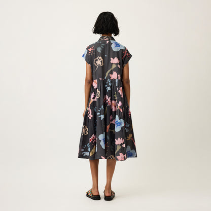 Maja Dress | Watercolour Charcoal