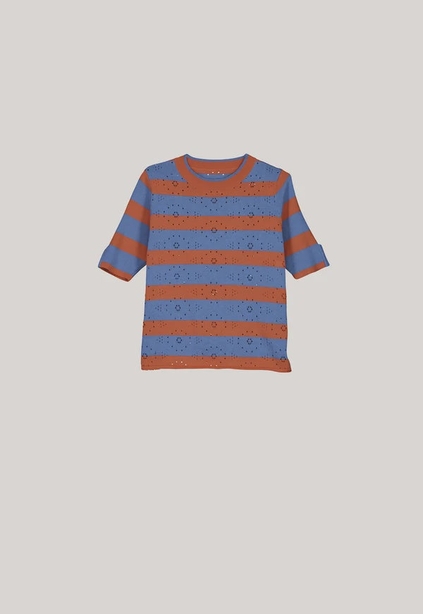 Rana Knit Tee | Terracotta Striped