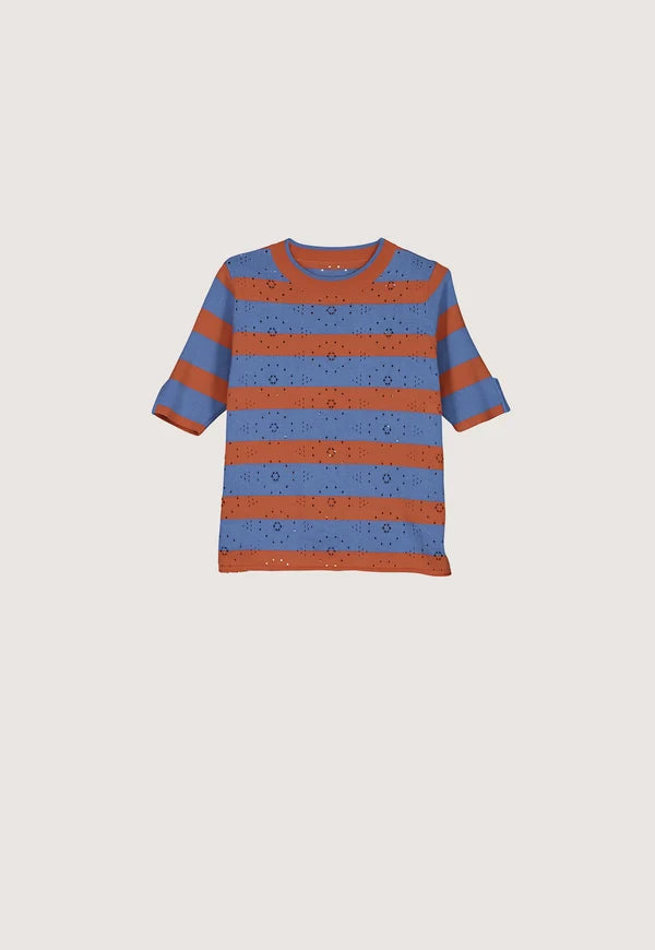 Rana Knit Tee | Terracotta Stripe