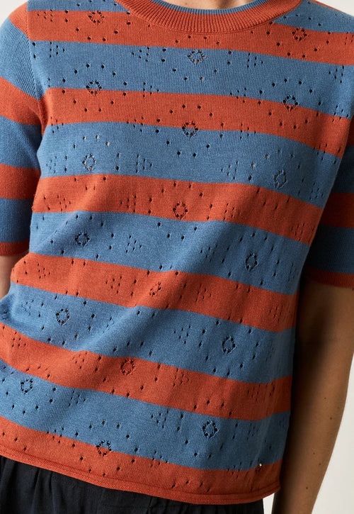 Rana Knit Tee | Terracotta Stripe
