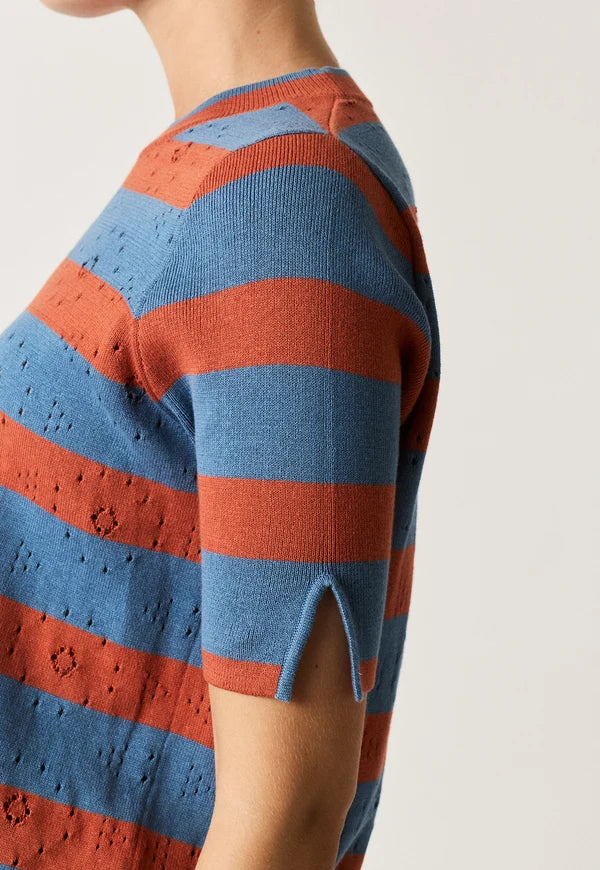 Rana Knit Tee | Terracotta Stripe
