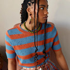 Rana Knit Tee | Terracotta Striped