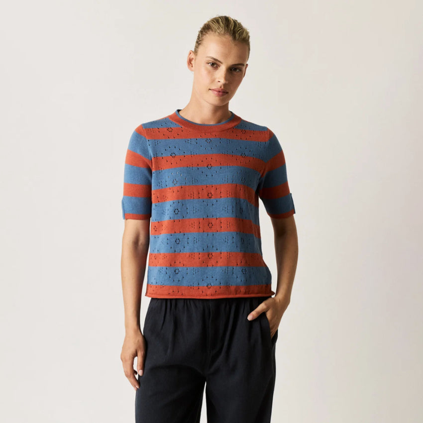 Rana Knit Tee | Terracotta Striped