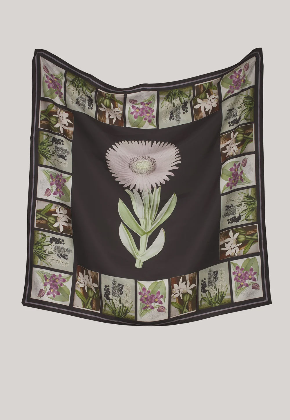 Silk Scarf | Charcoal Archive Floral