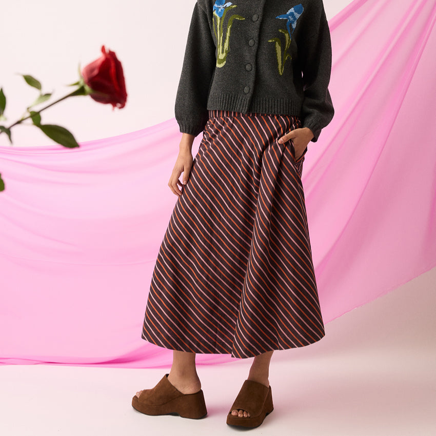 Wave Skirt | Twilight Stripe