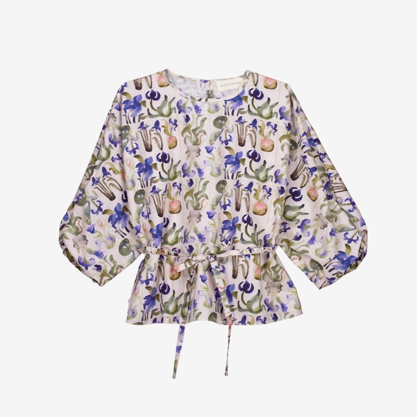 Zephyr Blouse | Blue Watercolour