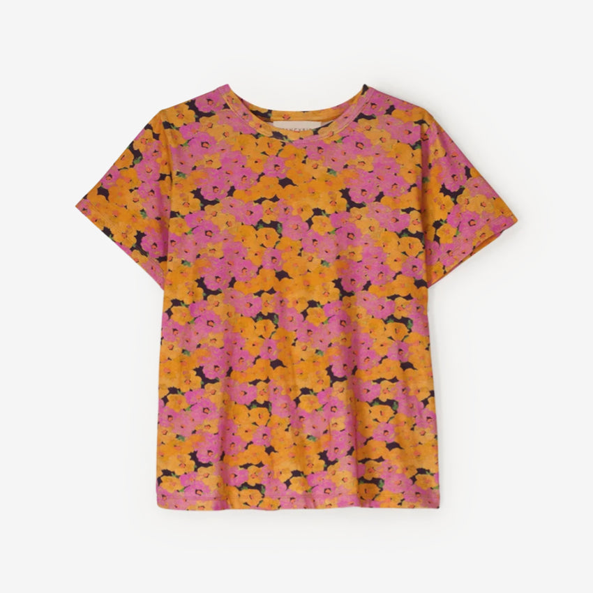 Nancybird Apollo Tee in Sunset Floral on a blank background