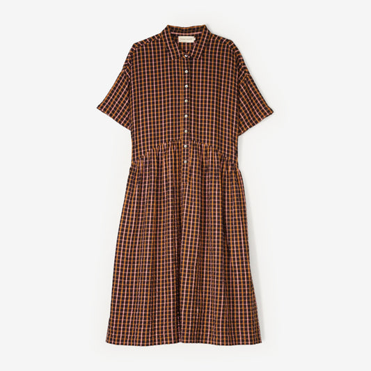 The Nancybird Luma Shirt Dress in Jaipur Check on a blank background