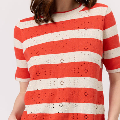 Rana Knit Tee | Red Stripe