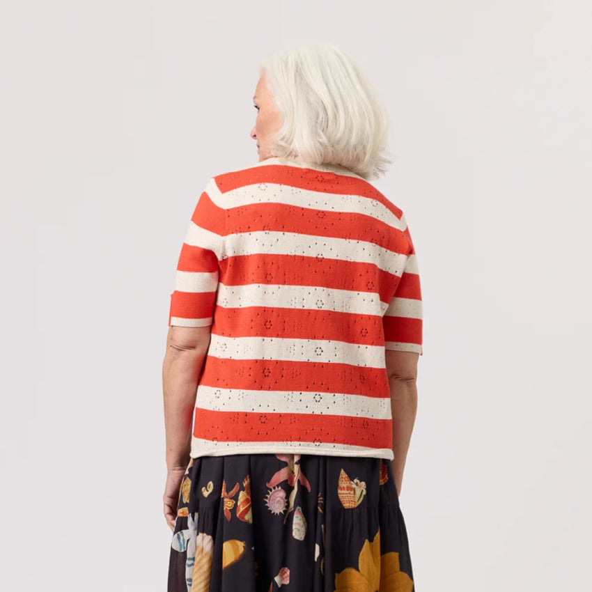 Rana Knit Tee | Red Stripe