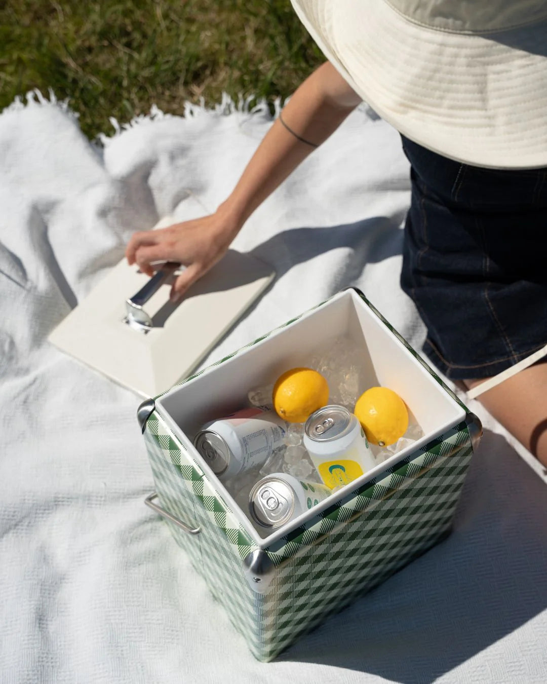 Mini Chilly Bin | Avocado Gingham