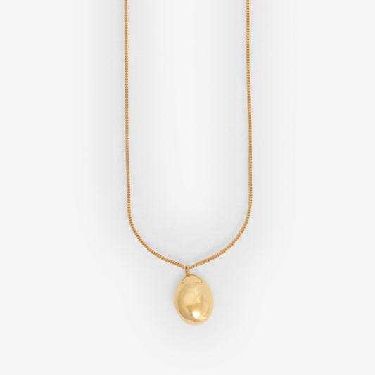 The Nina Gordon Drop Necklace in Gold Vermeil on a blank background