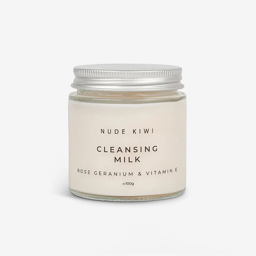 The Nude Kiwi Cleansing Milk on a blank background on a blank background.